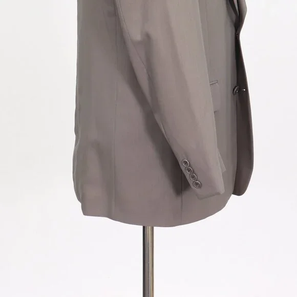 Neiman Marcus 42R Beige Blazer Sport Coat Jacket 2-Button Solid Y706